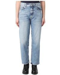 ICON DENIM - Jeans With Logo Patch And Ripped Back - Lyst