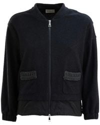 Moncler - Boucle Zip-Up Cardigan - Lyst