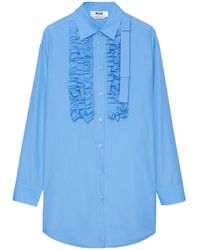 MSGM - Ruffled Curved Hem Mini Dress - Lyst