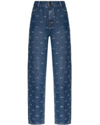 Self-Portrait - Lightweight Bow Embellished Jeans - Lyst