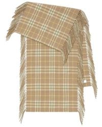 Burberry - Checked Frayed-Edge Scarf - Lyst