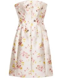 Prada - Floral Print Silk And Wool Dress - Lyst