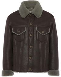 Maison Margiela - Shearling Collar Buttoned Jacket - Lyst
