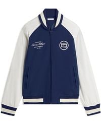 Tommy Hilfiger - Interlock Knit Colour-Blocked Relaxed Bomber Jacket - Lyst