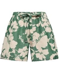 Moncler - Floral Print Chiné Shorts - Lyst