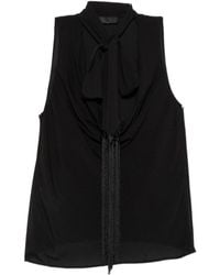 Liu Jo - Fringe-Detail Pussy-Bow Top - Lyst