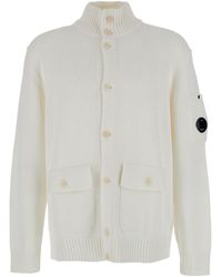 C.P. Company - High Neck Cardigan With Sleeve Lens - Lyst