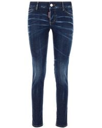 DSquared² - Distressed Dark Clean Wash Jennifer Jeans - Lyst