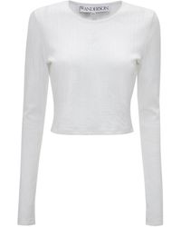 JW Anderson - Jw Anderson Logo Jacquard Cropped T-Shirt - Lyst