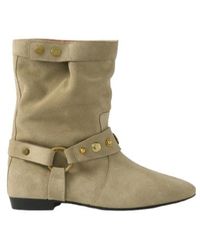 Isabel Marant - Stania Studded Suede Ankle Boots - Lyst