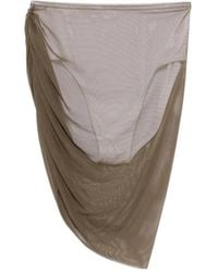 Norma Kamali - Diana Draped Mesh Mini Skirt - Lyst
