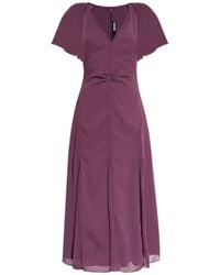 ROTATE BIRGER CHRISTENSEN - Flutter-Sleeve Recycled Polyester Dress - Lyst