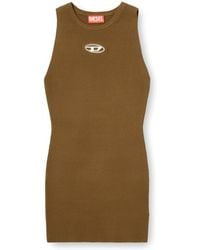 DIESEL - M-Caddix Metallic-Logo Ribbed Dress - Lyst