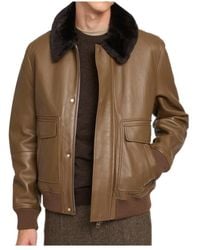 Yves Salomon - Leather Aviator Jacket With Merino Lambskin Shearling Collar - Lyst