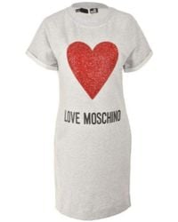 Moschino - Heart-Shaped Hot Drill Stretch Dress - Lyst