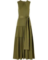 Altuzarra - Liza Belted Tiered Gathered Jersey Maxi Dress - Lyst