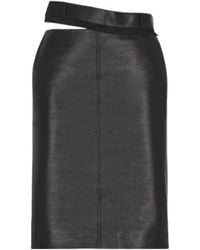 Fendi - Leather Midi Pencil Skirt - Lyst