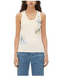 Bottega Veneta - Floral Motif Embroidered Tank Top - Lyst