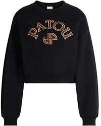 Patou - Logo-Embroidered Cropped Sweatshirt - Lyst