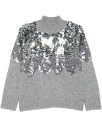 Liu Jo - Sequin-Embellished High-Neck Sweater - Lyst