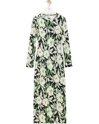 Loewe - Floral Printed Crewneck Dress - Lyst