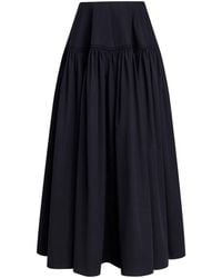 Alaïa - Cotton Poplin Bell Maxi Skirt - Lyst