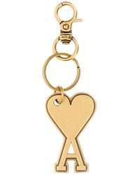 Ami Paris - Metallic Logo-Charm Polished Finished Keyring - Lyst