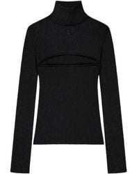 Courreges - Slash-Detail Ribbed-Knit Sweater - Lyst