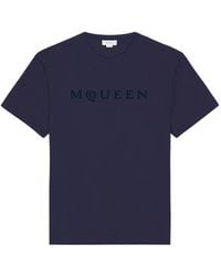 McQueen - Flocked-Logo Crewneck T-Shirt - Lyst