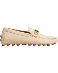 Tod's - Logo Plaque Slip-On Loafers - Lyst