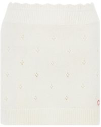 Chloé - Chloé Logo Embroidered Knitted Mini Skirt - Lyst