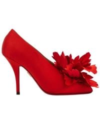 Ferragamo - Flower Embellished High Heel Pump - Lyst