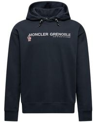 Moncler - Grenoble Logo Embroidered Long-Sleeved Hoodie - Lyst