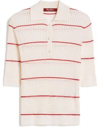 Max Mara - Ribbed Knit Polo Shirt - Lyst