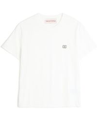 Valentino - Vlogo Embroidered Crewneck T-Shirt - Lyst
