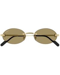 Cartier - Rimless Oval Sunglasses - Lyst