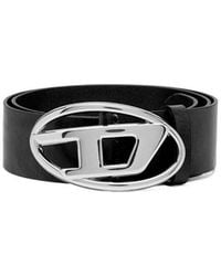 DIESEL - B-1Dr Logo Plaque Buckled Belt - Lyst