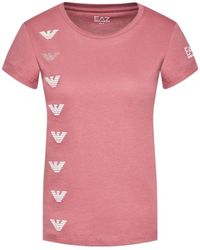 EA7 - T-Shirt With Round Neck And Short Sleeves - Lyst