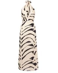 Johanna Ortiz - Printed Cutout Halterneck Cotton Maxi Dress - Lyst