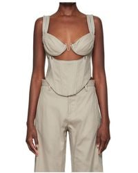 Dion Lee - Panelled Zipped Bustier Top - Lyst