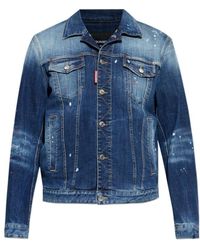 DSquared² - Distressed Sport Denim Jacket - Lyst