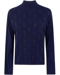 Fabiana Filippi - Embellished Mock-Neck Knitted Sweater - Lyst