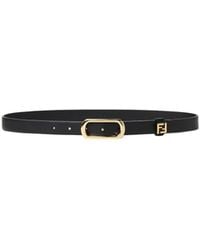 Fendi - Ff Thin Oval-Buckle Belt - Lyst