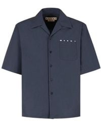 Marni - Organic Poplin Bowling Shirt With Hidden Logo - Lyst