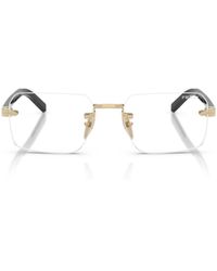 Prada - Eyewear Rectangle Rimless Frame Sunglasses - Lyst