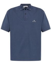 Stone Island - Logo Embroidered Polo Shirt - Lyst