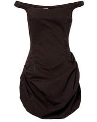 Magda Butrym - Gathered Off-Shoulder Denim Minidress - Lyst