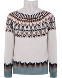 Dondup - Fair-Isle Turtleneck Long Sleeved Jumper - Lyst