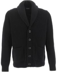 Drumohr - Shawl-Lapel Ribbed-Knit Cardigan - Lyst