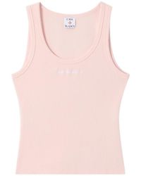 CASABLANCA - Ribbed-Knit Logo-Embroidered Tank Top - Lyst